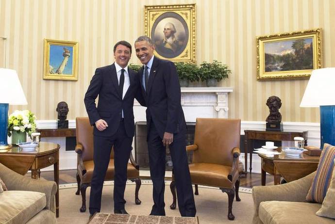 Matteo Renzi con Barack Obama alla Casa Bianca
